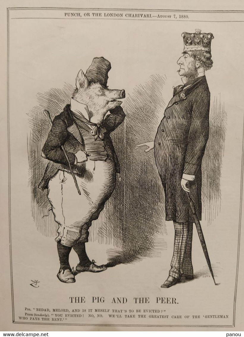 Punch, Or The London Charivari Vol LXXIX - August 7, 1880. Complete Magazine. - Autres & Non Classés