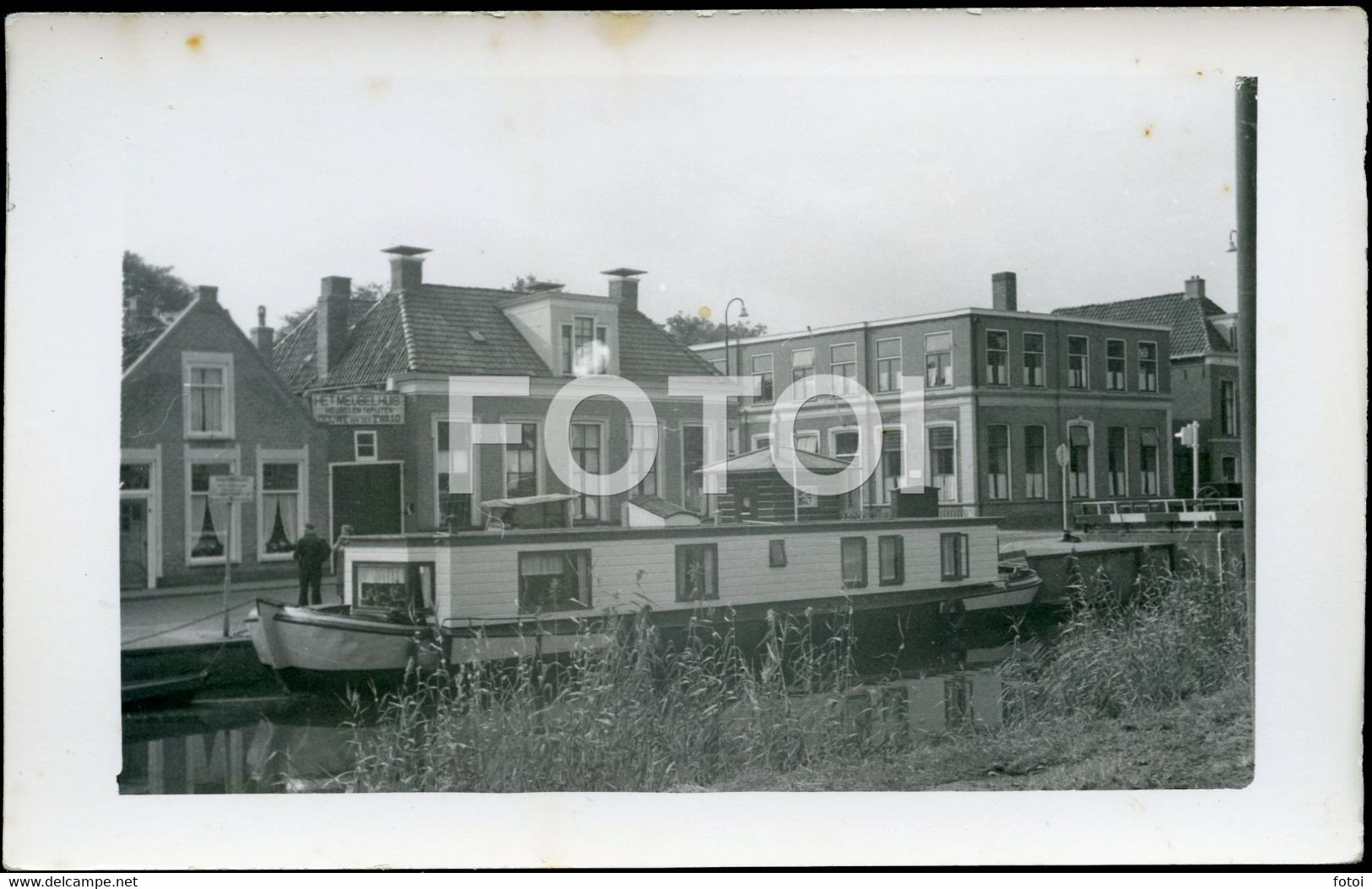 REAL PHOTO POSTCARD DUTCH HOUSE BOAT NETHERLANDS HOLLAND NETHERLAND CARTE POSTALE - Heerenveen