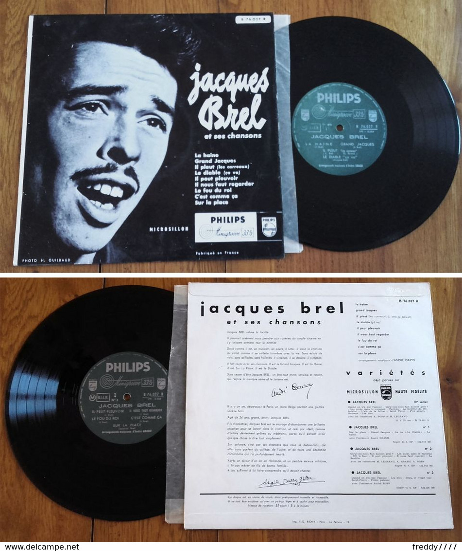 RARE French LP 33t RPM 25cm BIEM (10") JACQUES BREL (1961) - Verzameluitgaven
