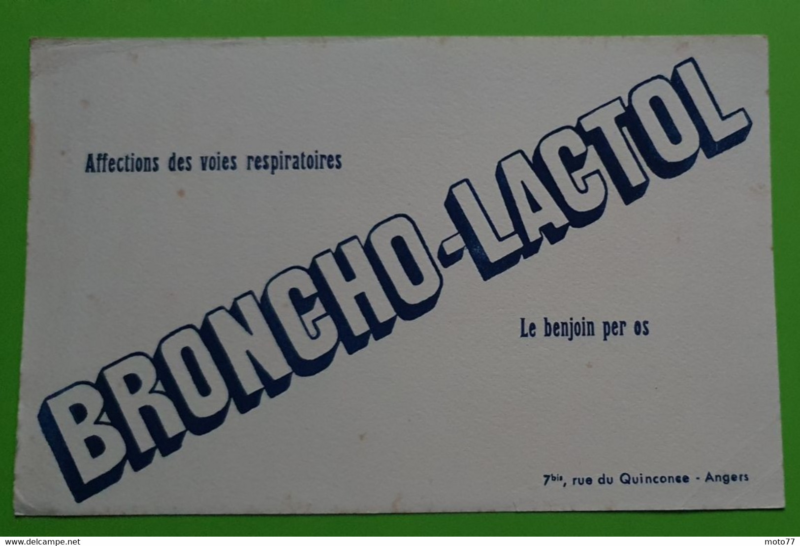 Buvard 1014 - Laboratoire - BRONCHO-LACTOL - Etat D'usage: Voir Photos- 21x13.5 Cm Environ - Vers 1950 - Produits Pharmaceutiques