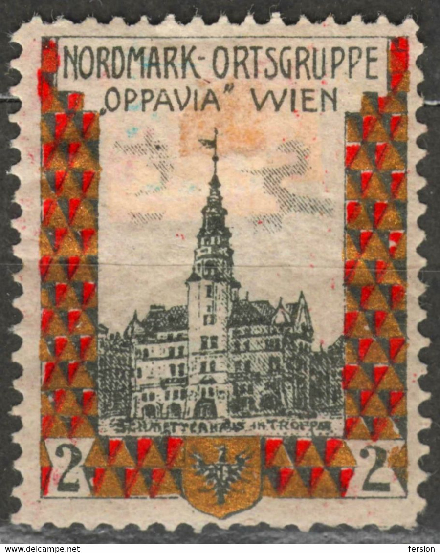 OPAVA TROPPAU - BOHEMIA Czechia Austria CHARITY AID Label Cinderella Vignette Nordmark Ortsgruppe WIEN Gold - ...-1918 Prephilately