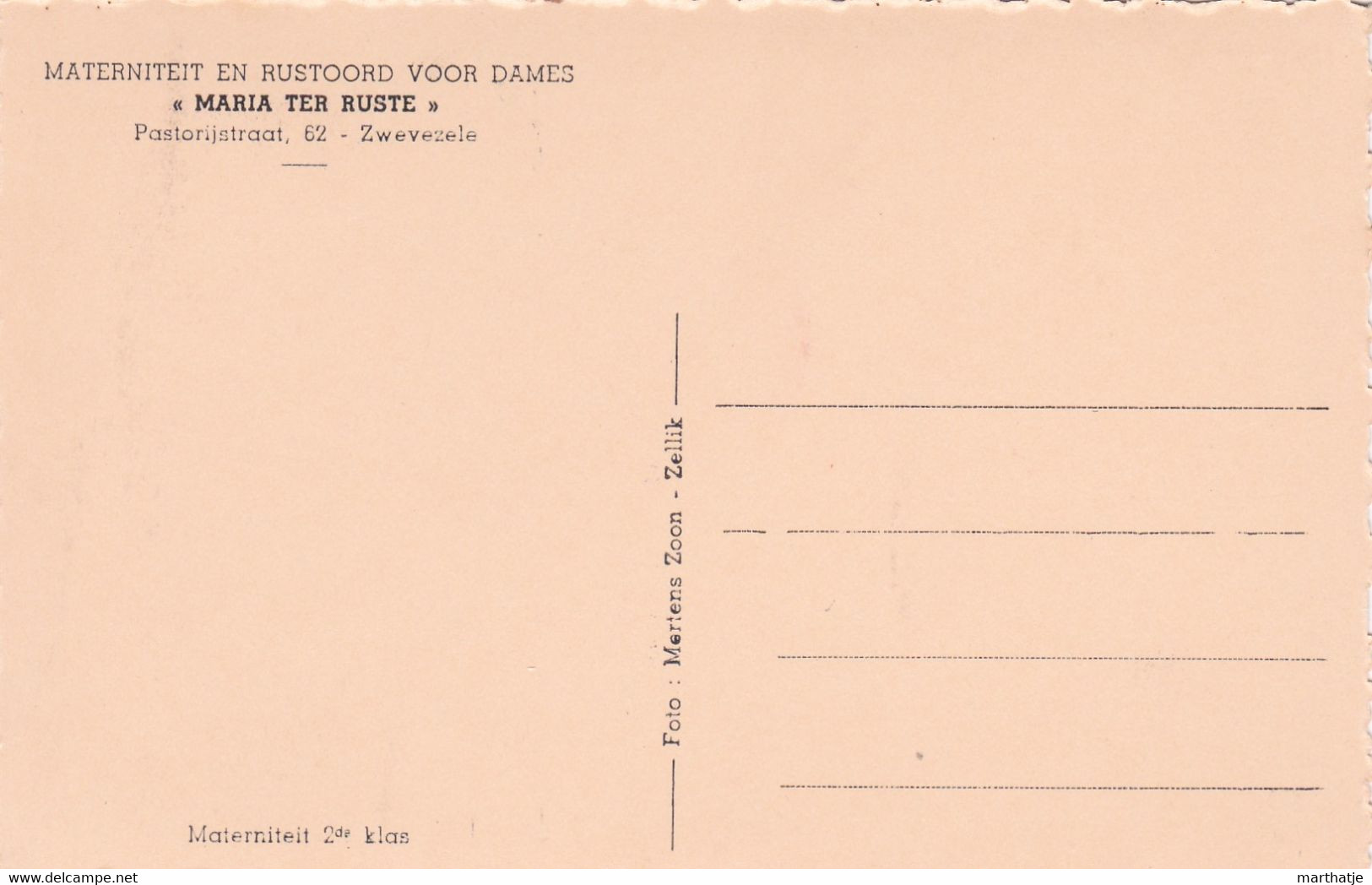 Materniteit En Rustoord Voor Dames "Maria Ter Ruste", Pastorijstraat 62, Zwevezele - Materniteit 2de Klas - Wingene