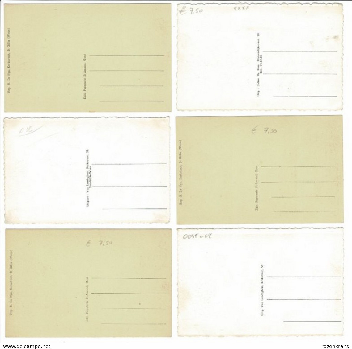 Lot 6 X CPA Sint St Gillis Gilles Waas Blokstraat Panorama Kalf Kluizendijkstraat Nieuwestraat 't Kapelleke - Sint-Gillis-Waas