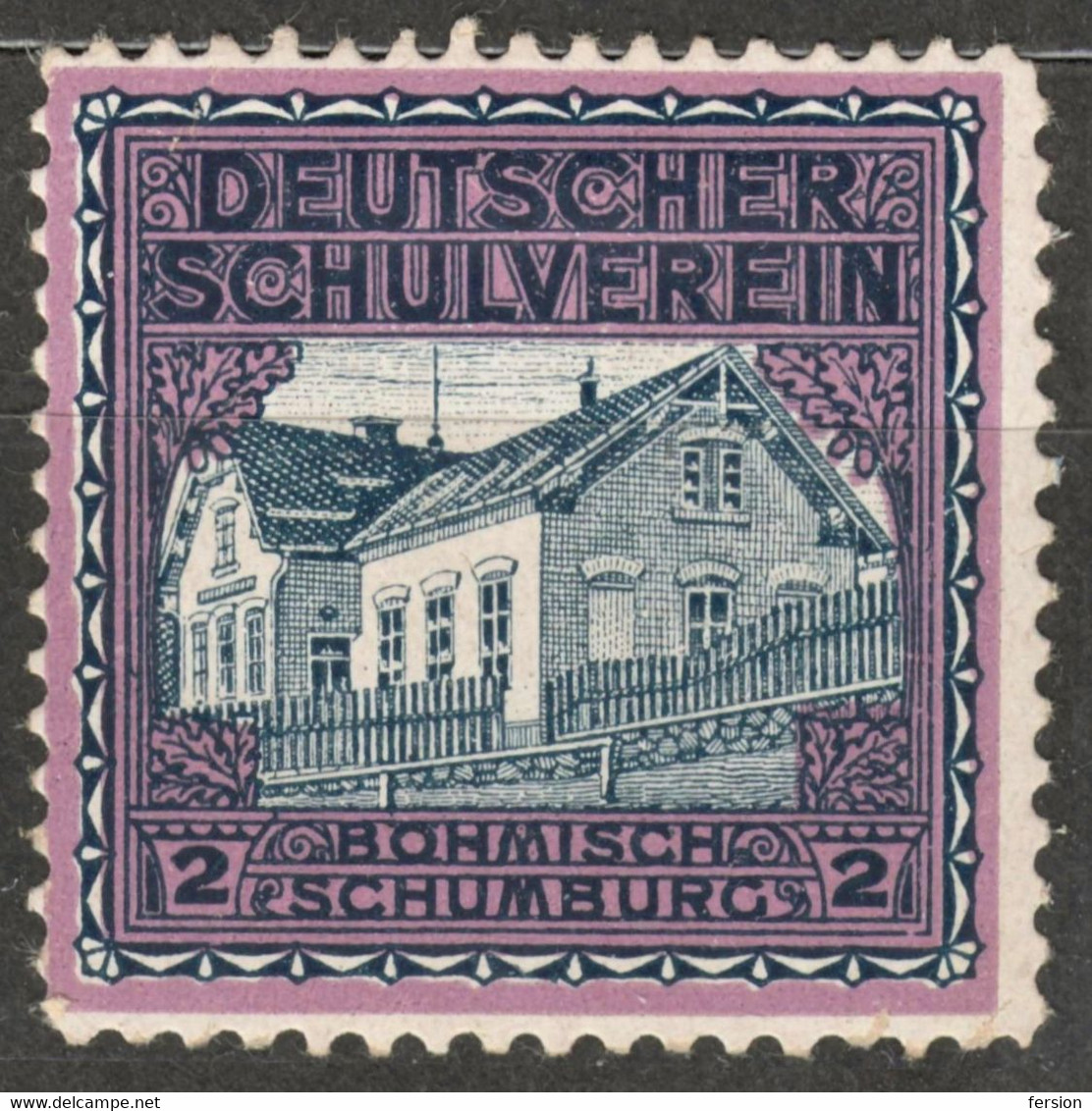 Böhmisch Schumburg Šumburk Czechia Bohemia Germany Austria Label Cinderella Vignette SCHOOL Deutscher Schulverein - ...-1918 Prefilatelia