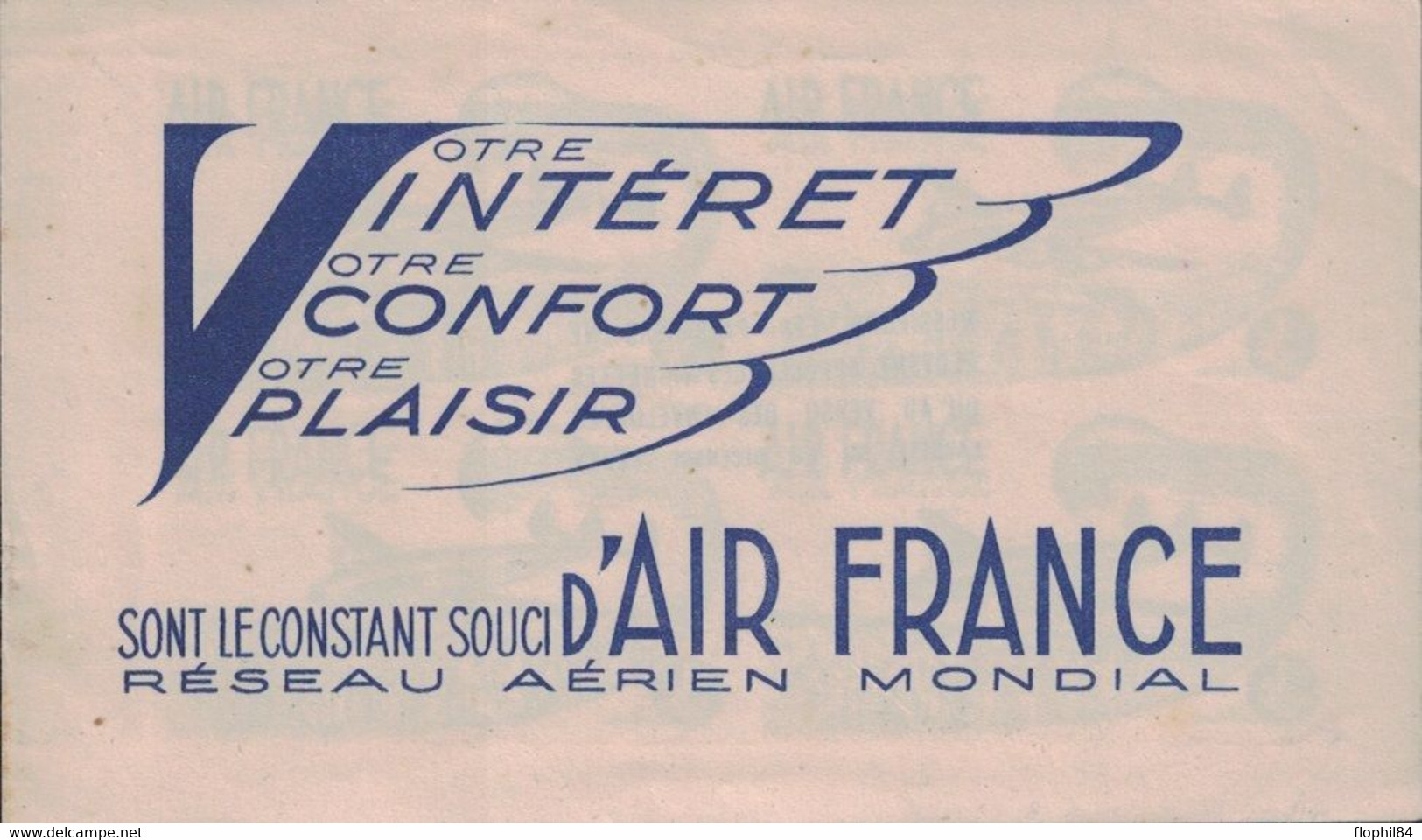 AIR FRANCE - VOTRE INTERET VOTRE CONFORT VOTRE PLAISIR SONT LE CONSTANT SOUCI D'AIR FRANCE - CARNET 4 VIGNETTES. - Luchtvaart
