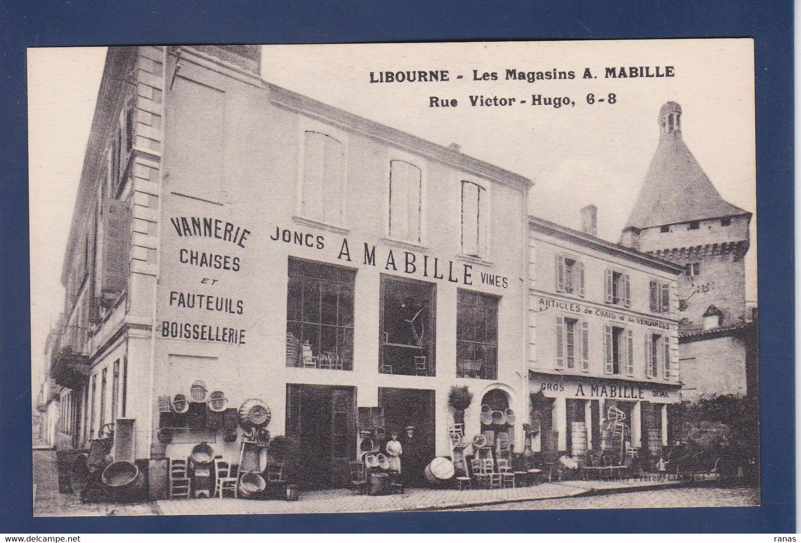 CPA Commerce Devanture Magasin Shop Non Circulé Libourne Vannerie Mabille - Shops
