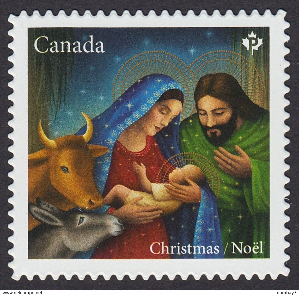 Qc. CHRISTMAS NATIVITY ART = BABY JESUS = DIE CUT Stamp From Booklet MNH Canada 2020 - Unused Stamps