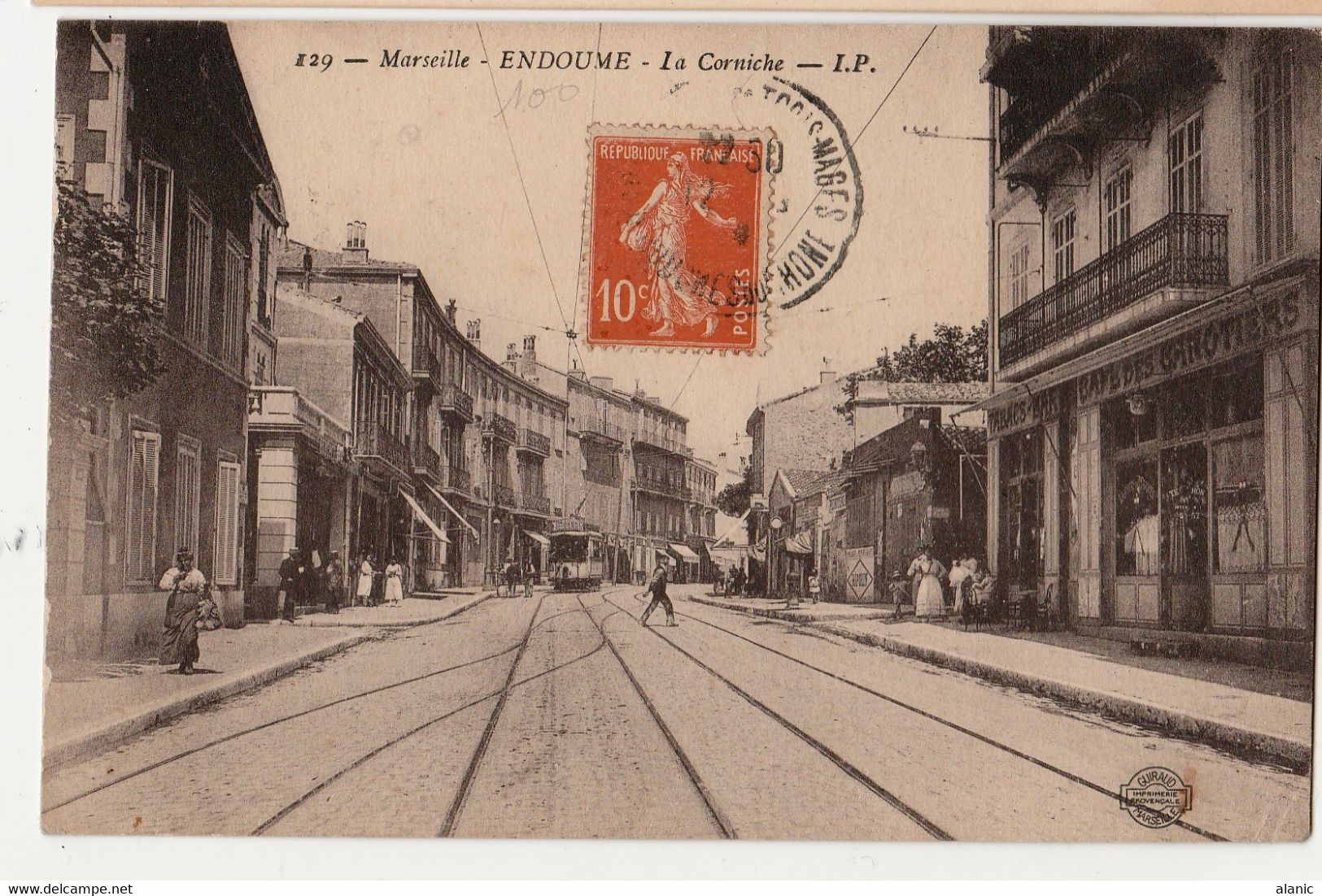 CPA 13 : N°129 - MARSEILLE - ENDOUME - LA CORNICHE - TRAMWAY - édition IP GUIRAUD CIRCULE TBE - Quartiers Sud, Mazargues, Bonneveine, Pointe Rouge, Calanques,