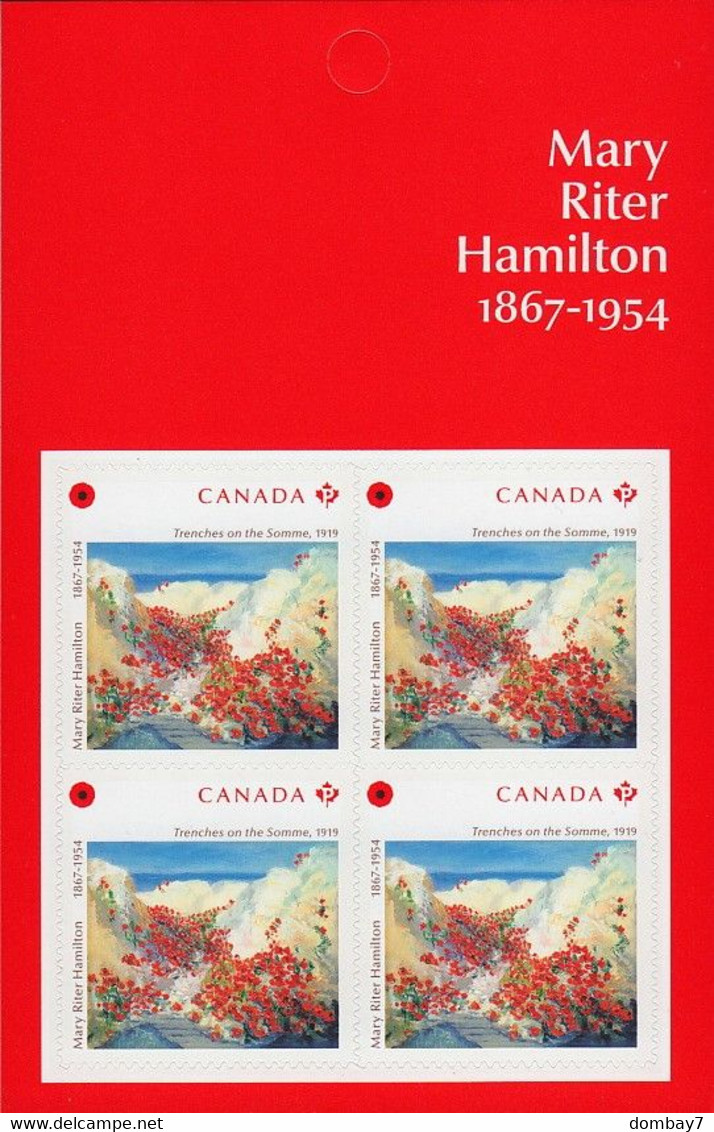 Qc.b CANADIAN ART: MARY RITER HAMILTON = WW1, WWI = Booklet Page Of 4 With Description MNH Canada 2020 - Heftchenblätter