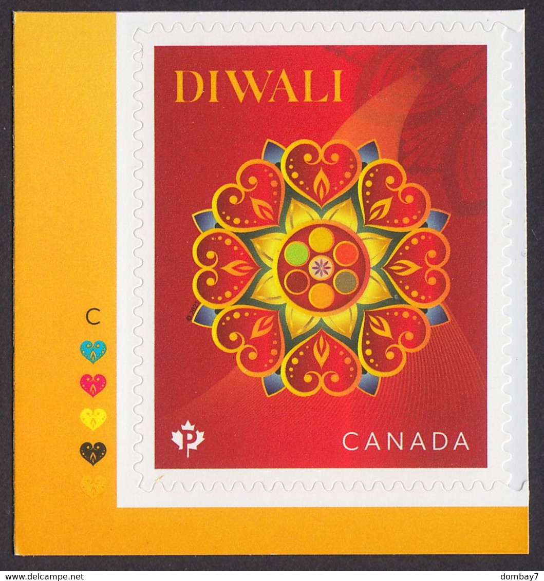 Qc.b - DIWALI = FESTIVAL HOLIDAY = Stamp Cut From Booklet With COLOUR ID Marks Canada 2021 MNH - Sellos (solo)