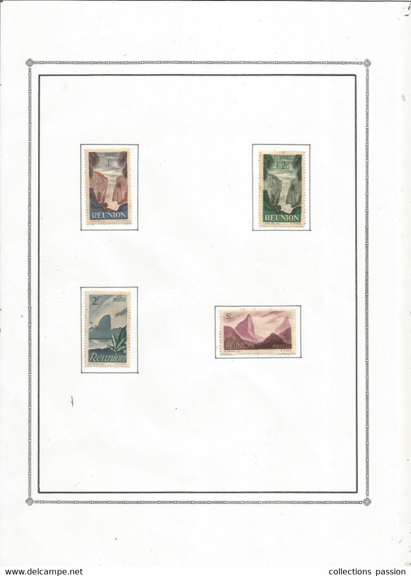 TIMBRE , Neuf , Sur Charnière, REUNION, 1f, 1f20, 2f, 5f, LOT DE 4 TIMBRES, 2 Scans, Frais Fr 1.65 E - Nuevos