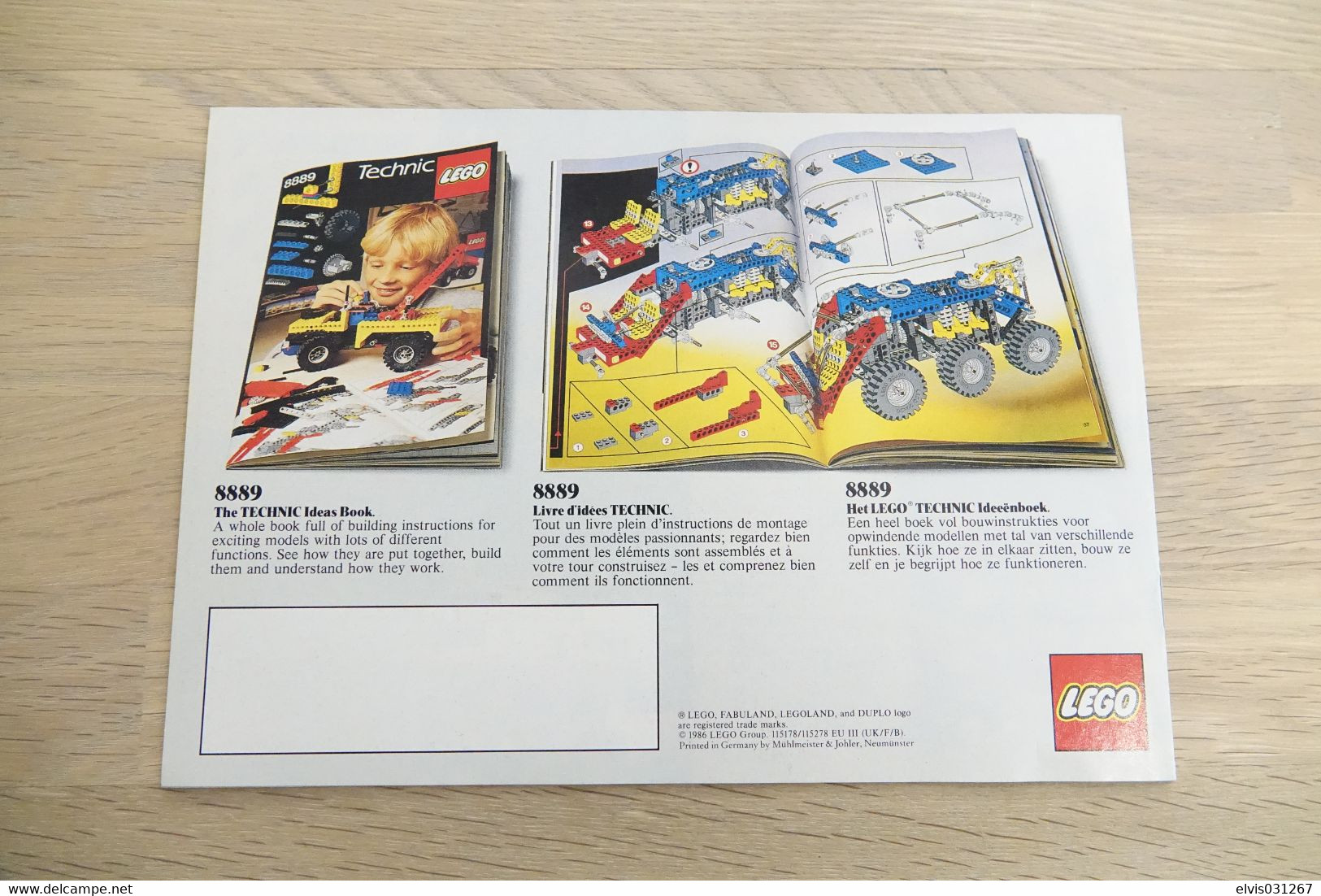LEGO - CATALOG 1986 Technic Medium European (115178/115278-EU III (UK/F/B)) - Original Lego 1986 - Vintage - - Catalogi