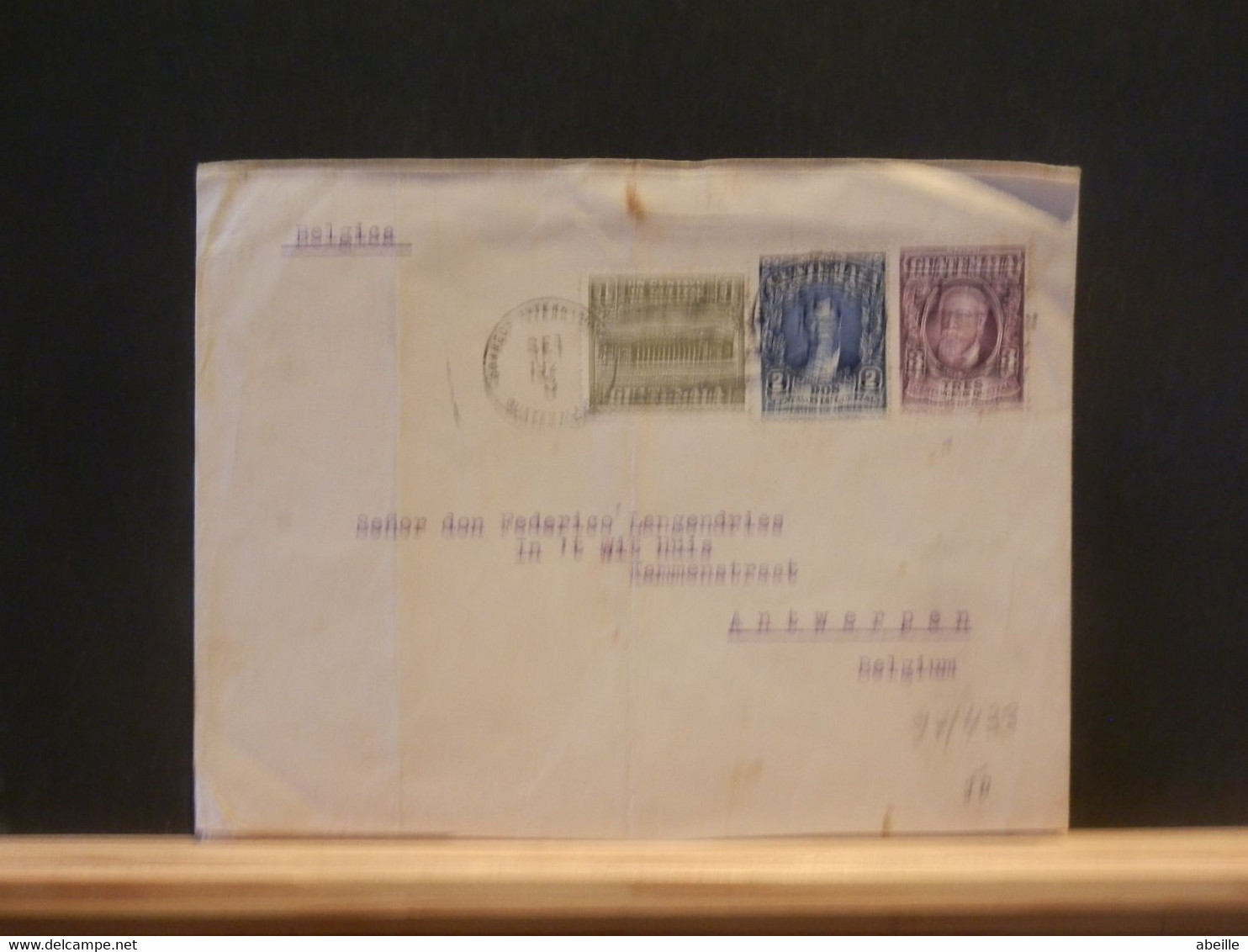 97/433 LETTRE GUATEMALA  192. POUR LA BELG - Guatemala