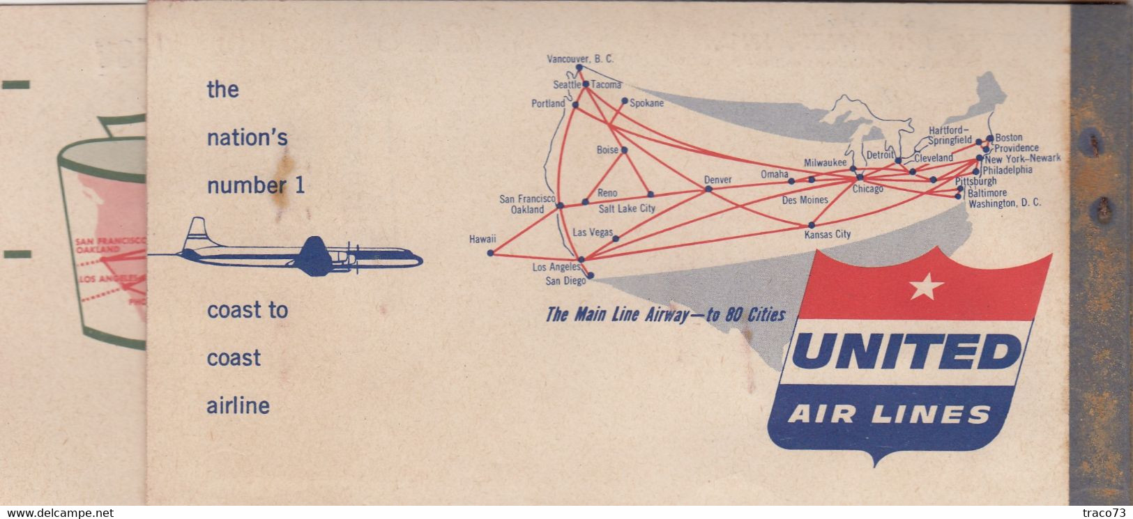 TRANS WORLD AIRLINES  - TWA  /  BIGLIETTO COMPLETO DI CUSTODIA _ PASSENGER TICKET AND BAGGAGE CHECK _ 1957 - World