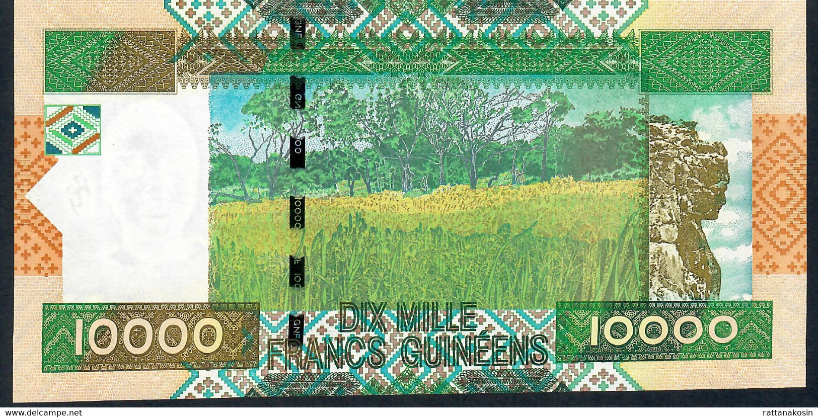 GUINEA P45 10000  Or 10.000 FRANCS 2010 #JQ  UNC. - Guinee