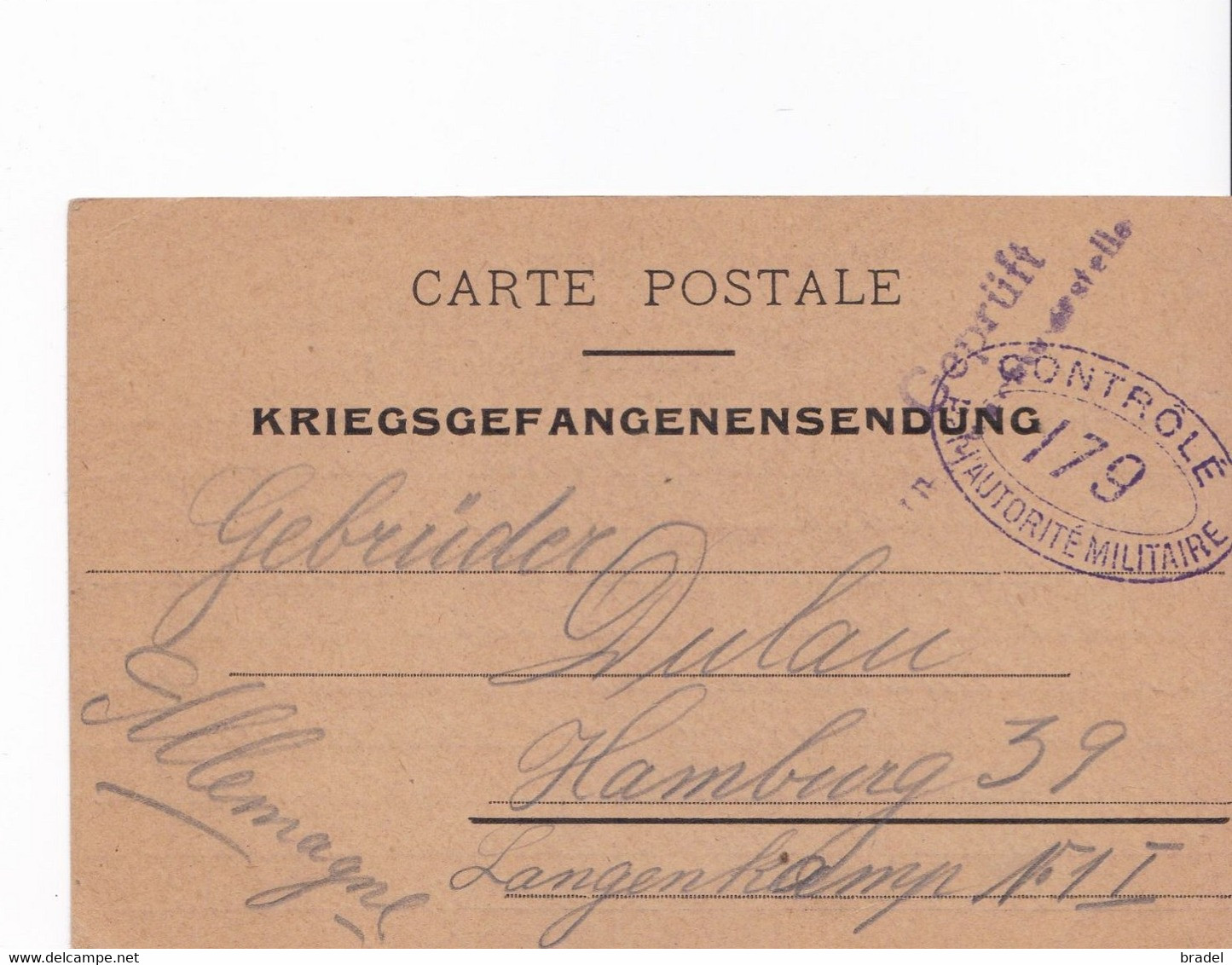 Carte Franchise Prisonniers Guerre Dieppe Mentions En Français  Kriegsgefangenensendung POW WW1 - Brieven En Documenten