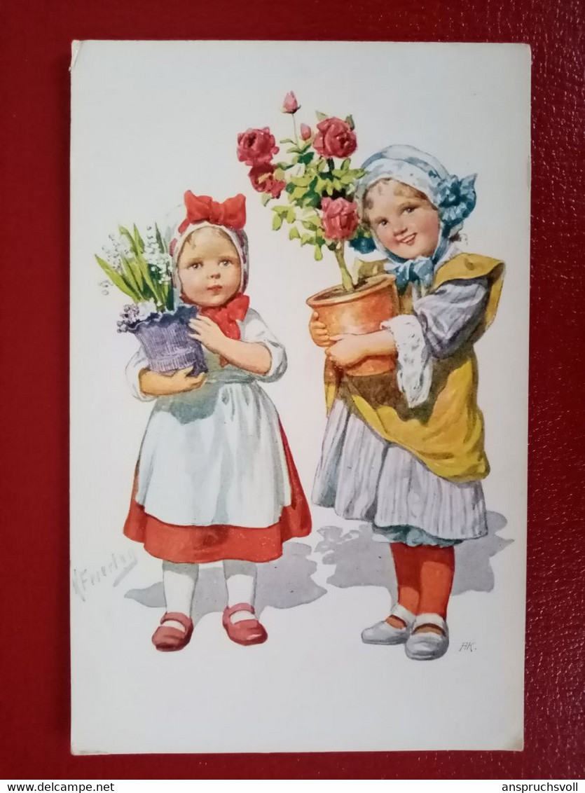 CPA - KARL FEIERTAG - ENFANTS AVEC POT DE FLEURS - Feiertag, Karl