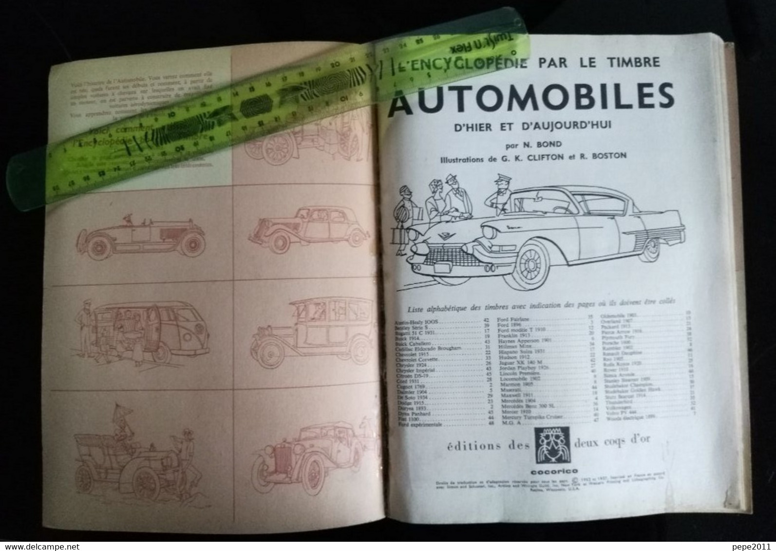 Encyclopédie Par Le Timbre AUTOMOBILES D'HIER Et D'AUJOURD'HUI  Par N. Bond  Illustrations G.K. Clifton, R. Boston - Autres & Non Classés