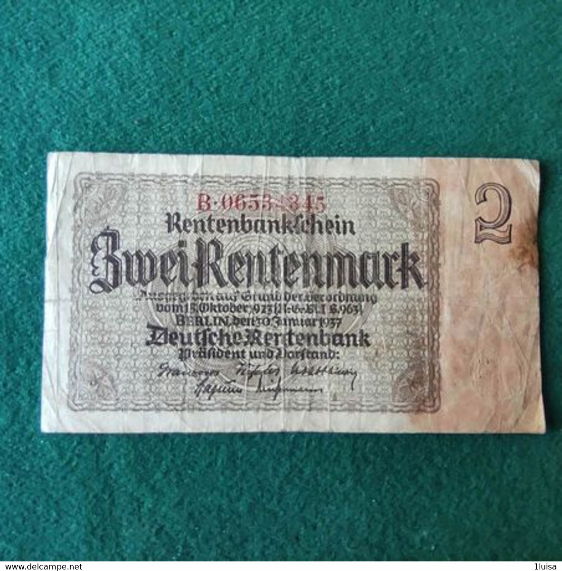 GERMANIA 2  MARK 1937 - Sonstige & Ohne Zuordnung