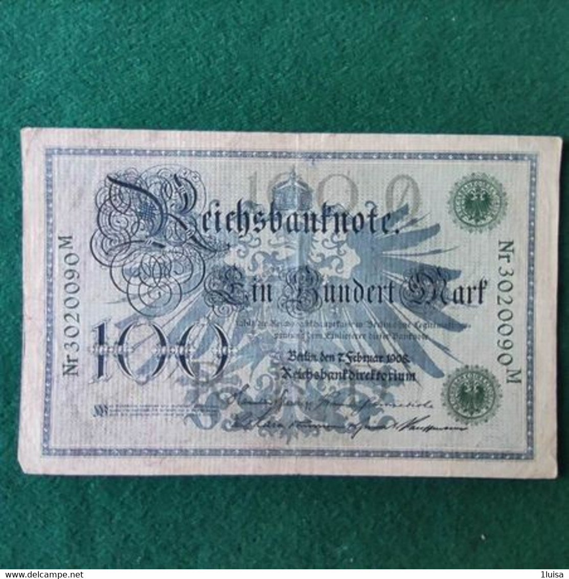 GERMANIA  100 MARK 1908 - 100 Mark