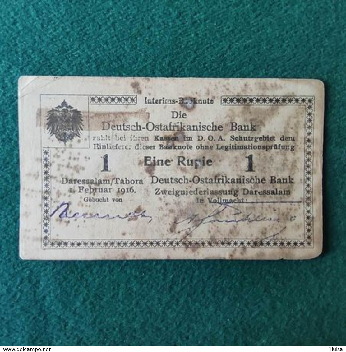 GERMANIA  1 RUPIE 1916 - Deutsch-Ostafrikanische Bank