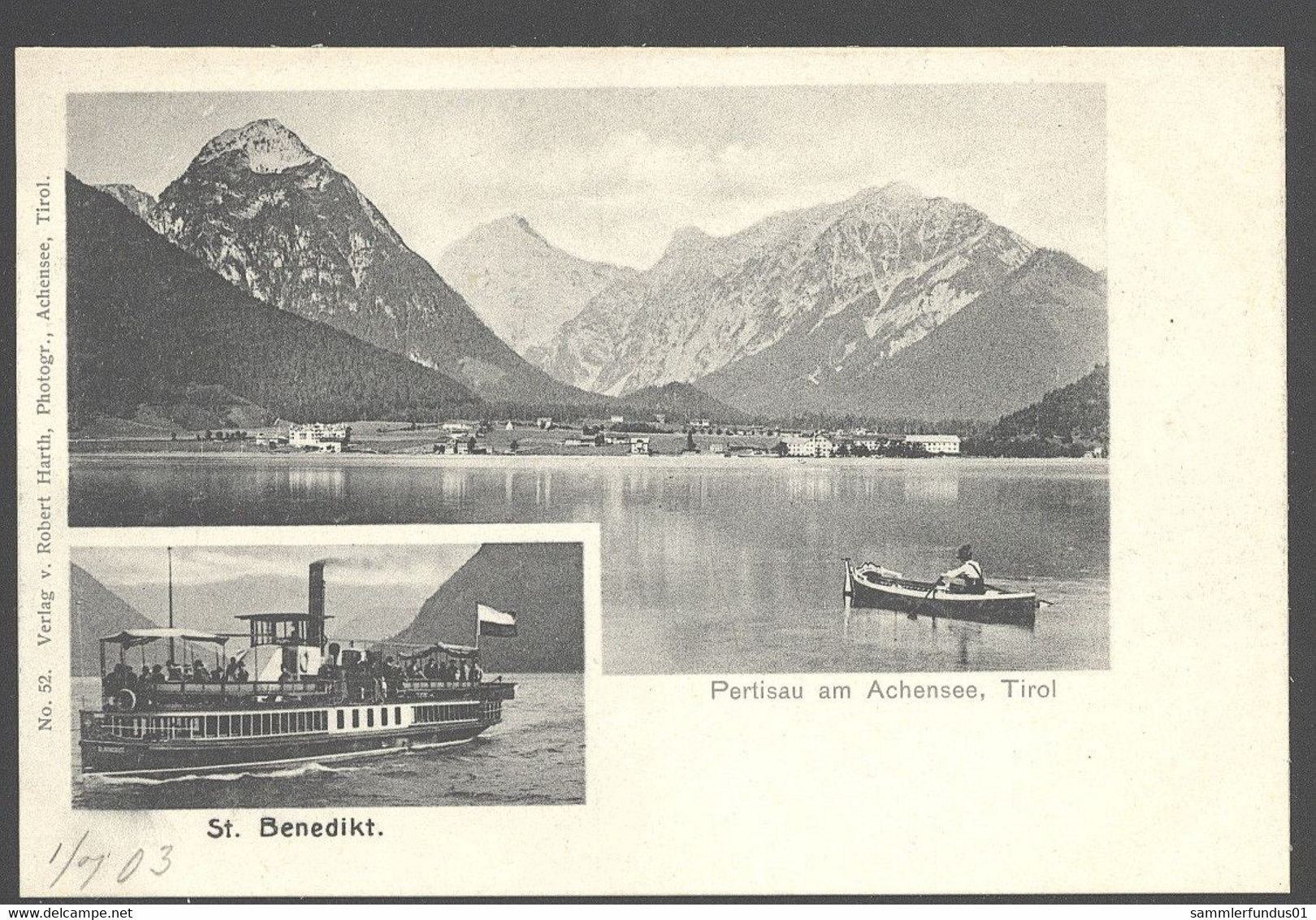 AK/CP  Pertisau Am Achensee    St. Benedikt     Tirol    Ungel/uncirc.  1903   Erhaltung/Cond.  1-  Nr. 01438 - Pertisau