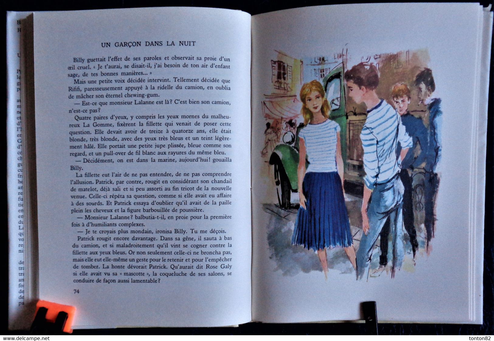 Michèle Arnéguy - Un garçon dans la nuit - Bibliothèque Rouge et Or Souveraine n° 600 - ( 1957 ) .