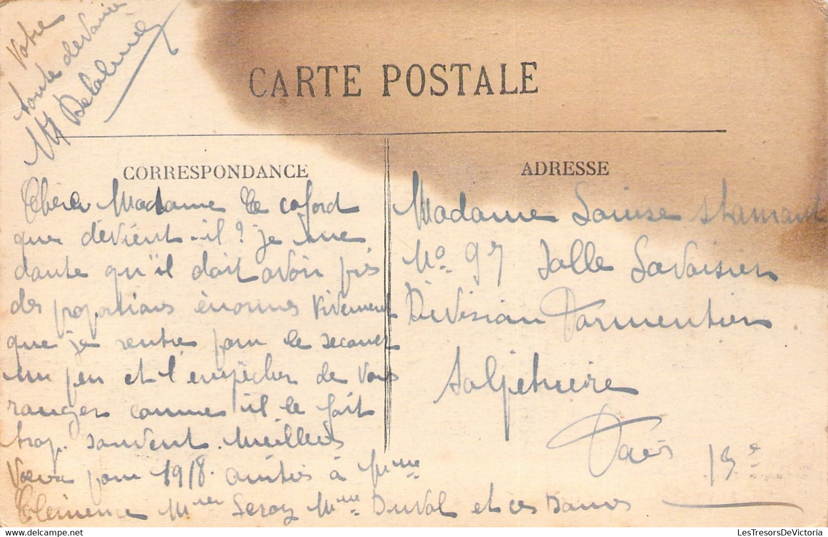 Ervy - La Gare - Animé - Correspondance De 1918 - Stazioni Senza Treni