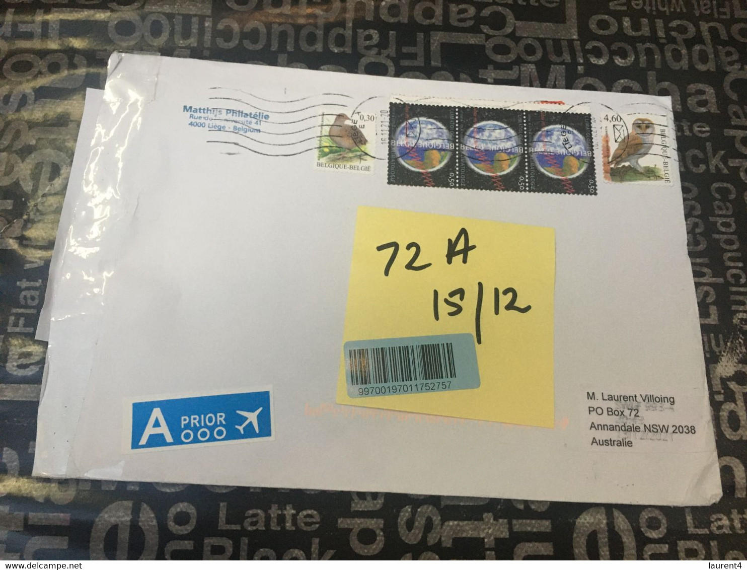(1 E 26) Large Letter (+1) Posted Fron Belgium To Australia (during COVID-19 Pandemic) Large Letter CUSTOMS Checked - Briefe U. Dokumente