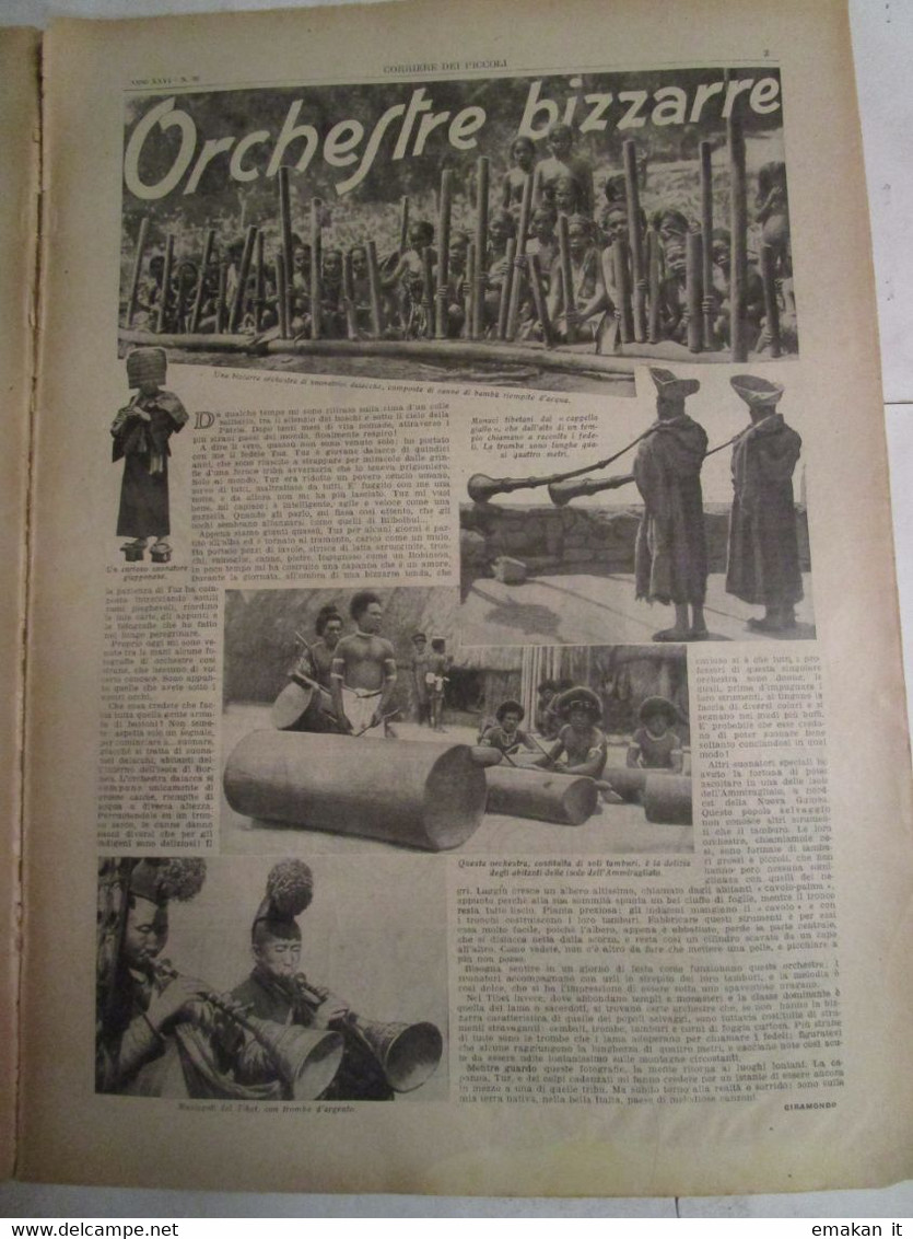 # CORRIERE DEI PICCOLI N 39 / 1934 SUONATORI TIBETANI - Corriere Dei Piccoli