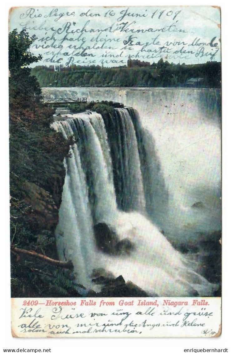 UNITED STATES // NIAGARA FALLS // HORSESHOE FALLS FROM GOAT ISLAND // 1909 - USA National Parks