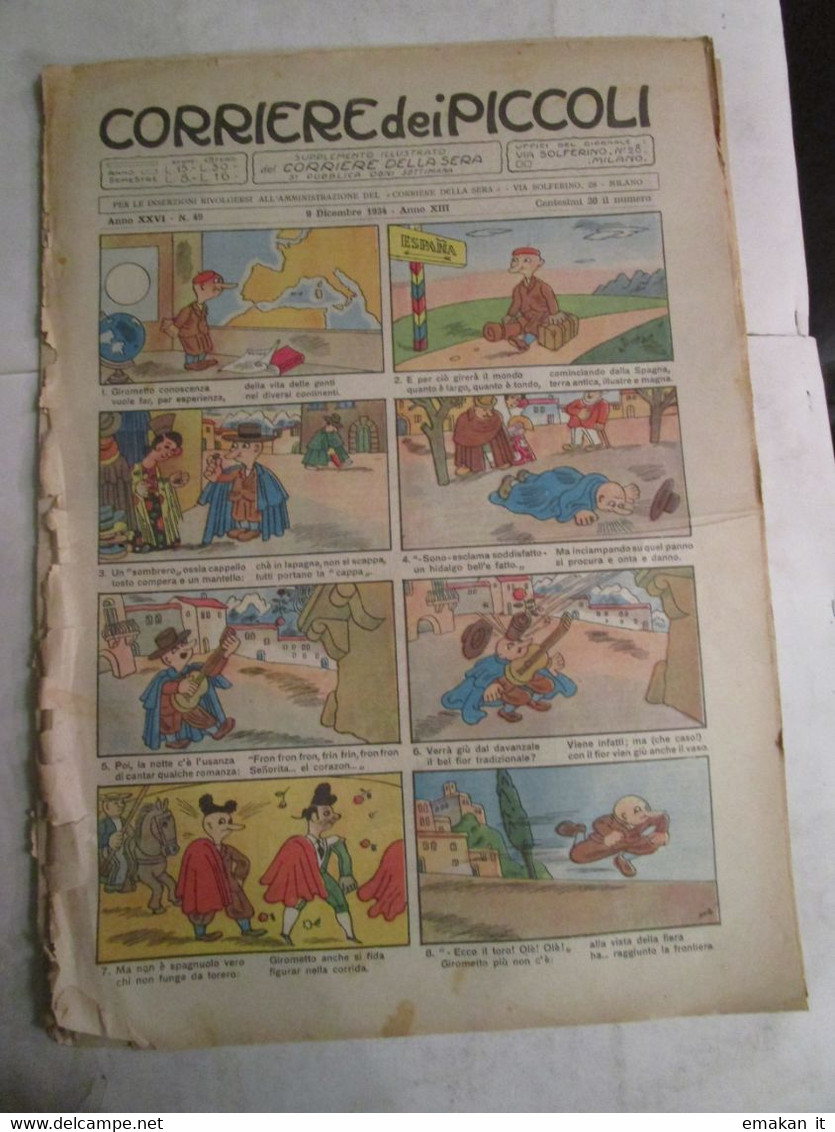 # CORRIERE DEI PICCOLI N 49 / 1934 CAPRI L'ISOLA DELLA BEATITUDINE / ESERCITO FRANCESE - Corriere Dei Piccoli