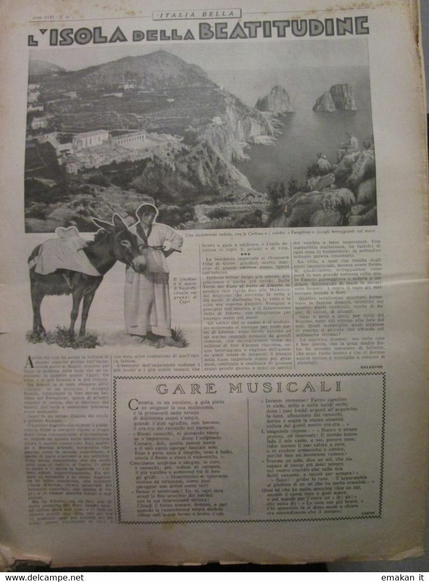 # CORRIERE DEI PICCOLI N 49 / 1934 CAPRI L'ISOLA DELLA BEATITUDINE / ESERCITO FRANCESE - Corriere Dei Piccoli