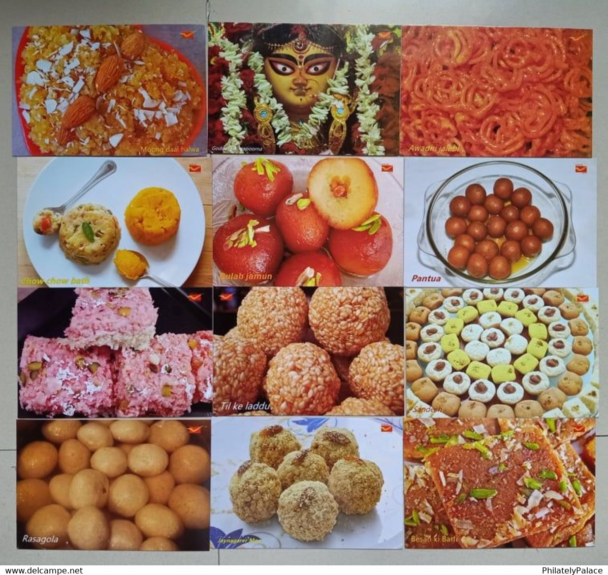 India 48 V Postcards Food, Dessert, Spice, Food, Curlinary Chef, Gastronomy,  Curry Cover GI Tag (**) Inde Indien - Brieven En Documenten