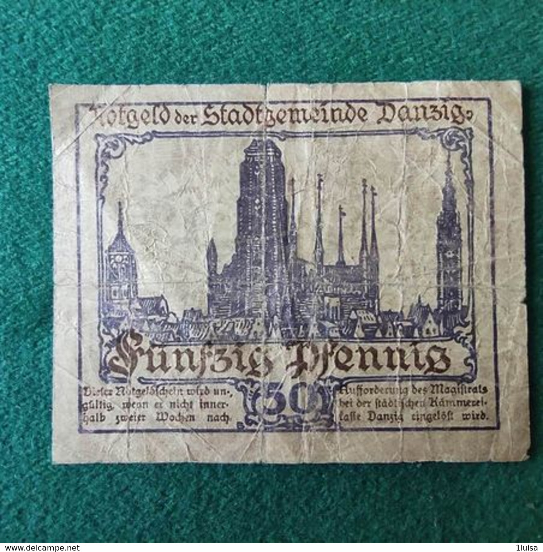 GERMANIA Danzica 50 PGENNING 1919 - Zonder Classificatie