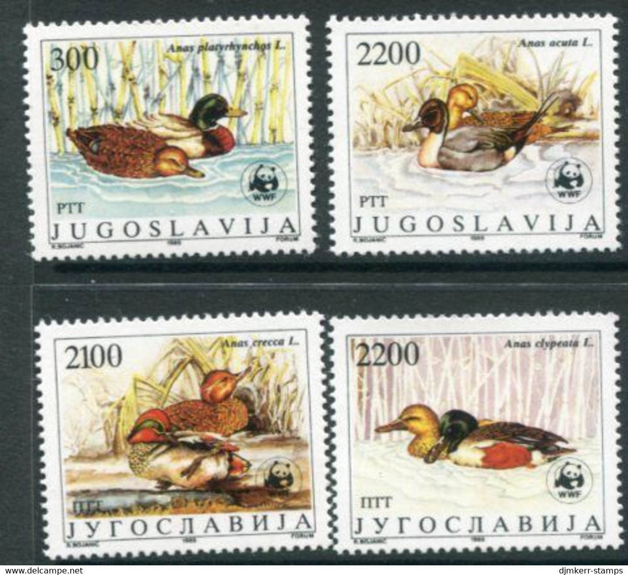 YUGOSLAVIA 1989 WWF: Ducks  MNH / **.  Michel 2328-31 - Ungebraucht