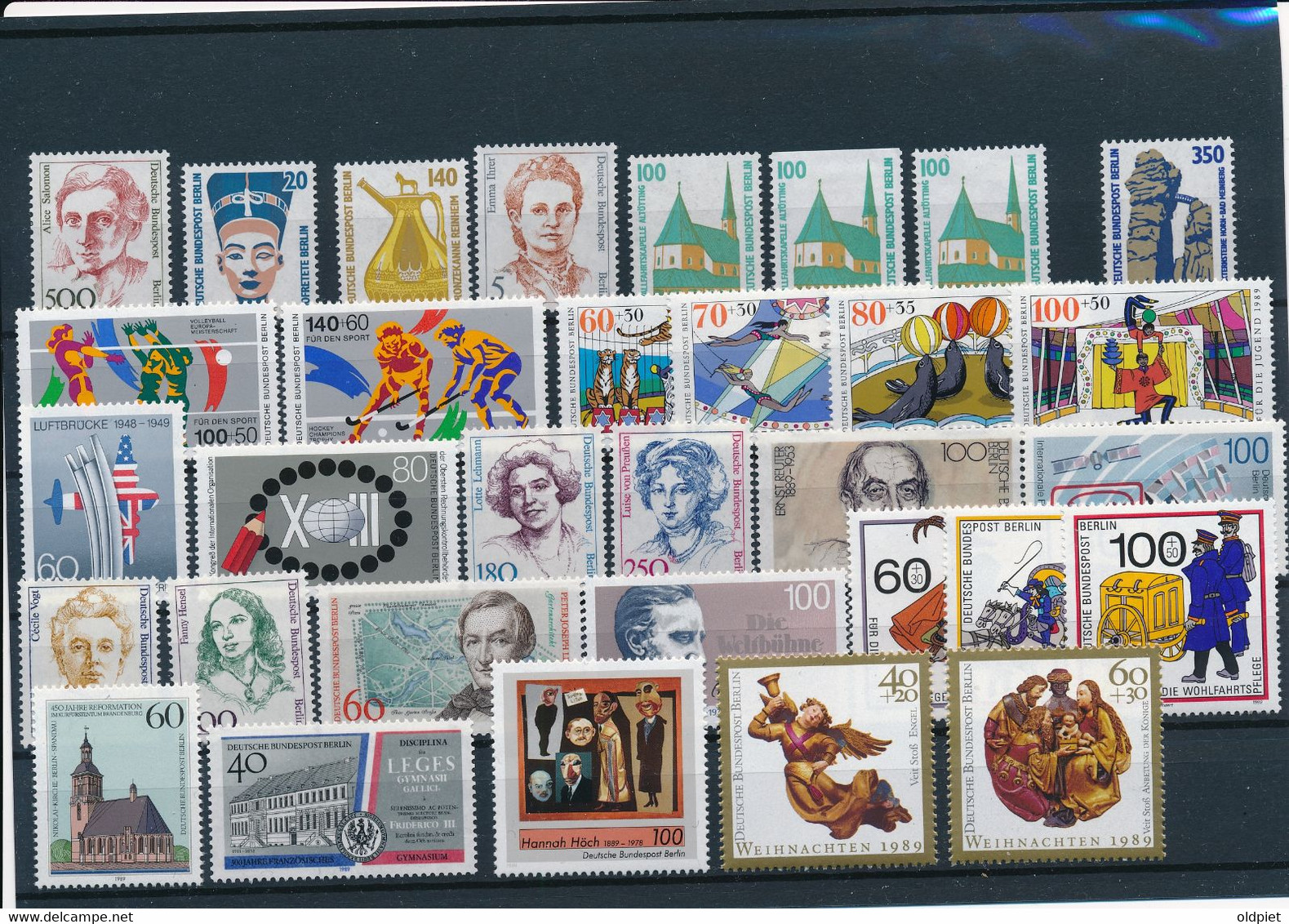 GERMANY Berlin West Jahrgang 1989 Stamps Year Set ** MNH Postfrisch - Complete Komplett Michel 830-859 Mit 834 A, C, D - Ongebruikt