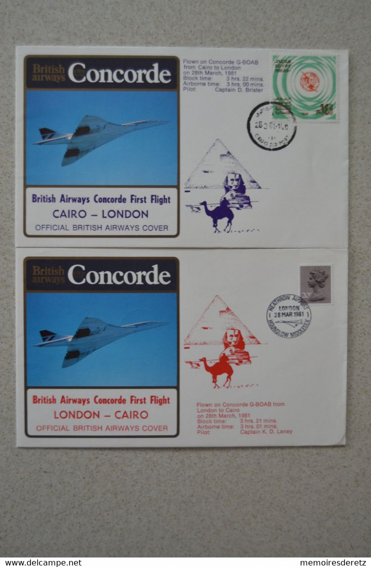 Avion CONCORDE - First Flight London Cairo Le Caire Londres 28/03/1981 - Concorde