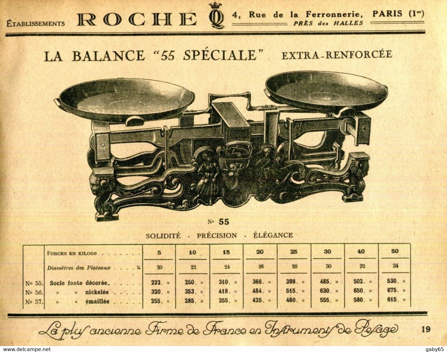 CATALOGUE 1928.MANUFACTURE D'INSTRUMENTS DE PESAGE.Ets.ROCHE 4 RUE DE LA FERRONNERIE.PARIS. - Non Classés