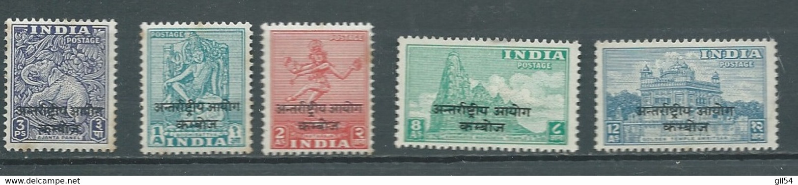 Inde -FRANCHISE ( Cambodge)   Sérié Yvert N°  13  / 17 ** 5 Valeurs Neuves Sans Charnière  Bip4901 - Franquicia Militar