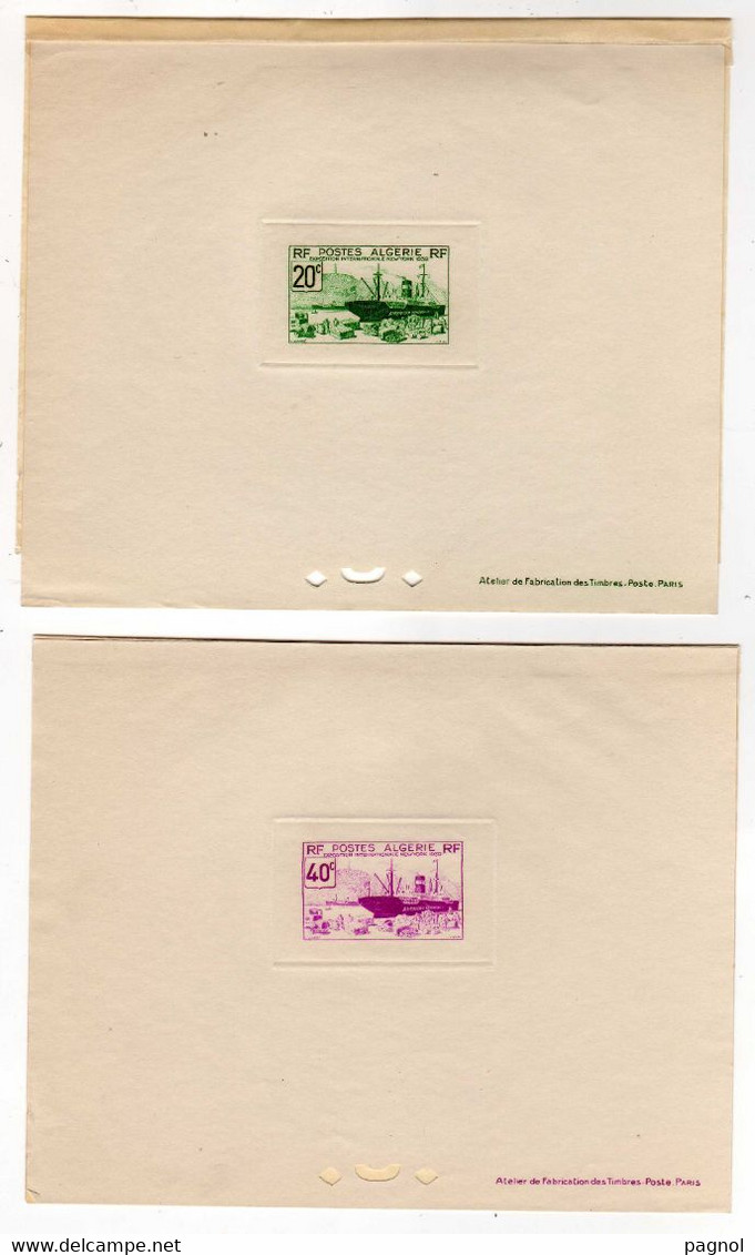 Algérie : Epreuve De Luxe : Exposition Internationale New York 1939 N° 153 / 157 ( F. 15,5 X12,5 ) - Storia Postale