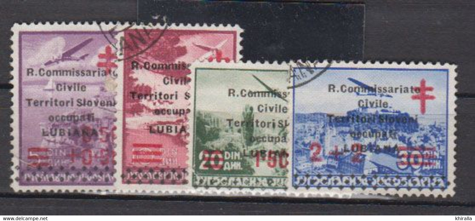 LITORAL SLOVENE   1941         N°  11  / 14         COTE   32  € 00    ( S 1133 ) - Occ. Yougoslave: Littoral Slovène