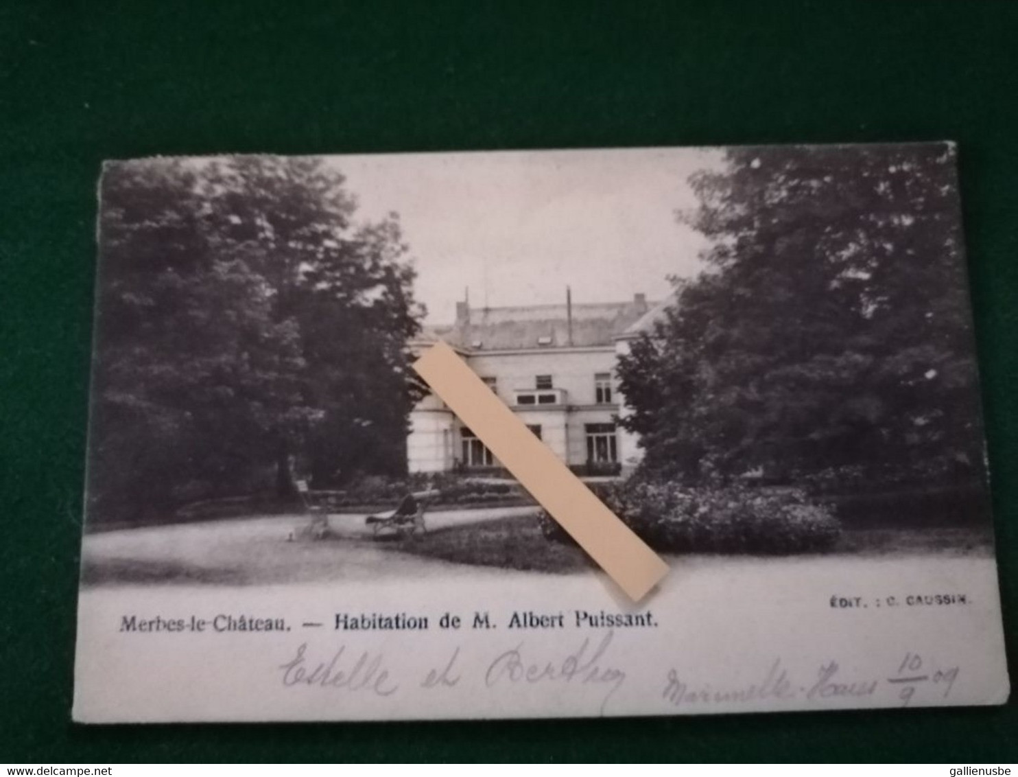 Carte Postale De Merbes-le-château :  Habitation  De Mr.  Albert Puissant - Merbes-le-Chateau