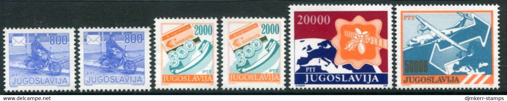 YUGOSLAVIA 1989 Postal Services Definitive, Both Perforations MNH / **.  Michel 2360-61A+C, 2362, 2384 - Neufs