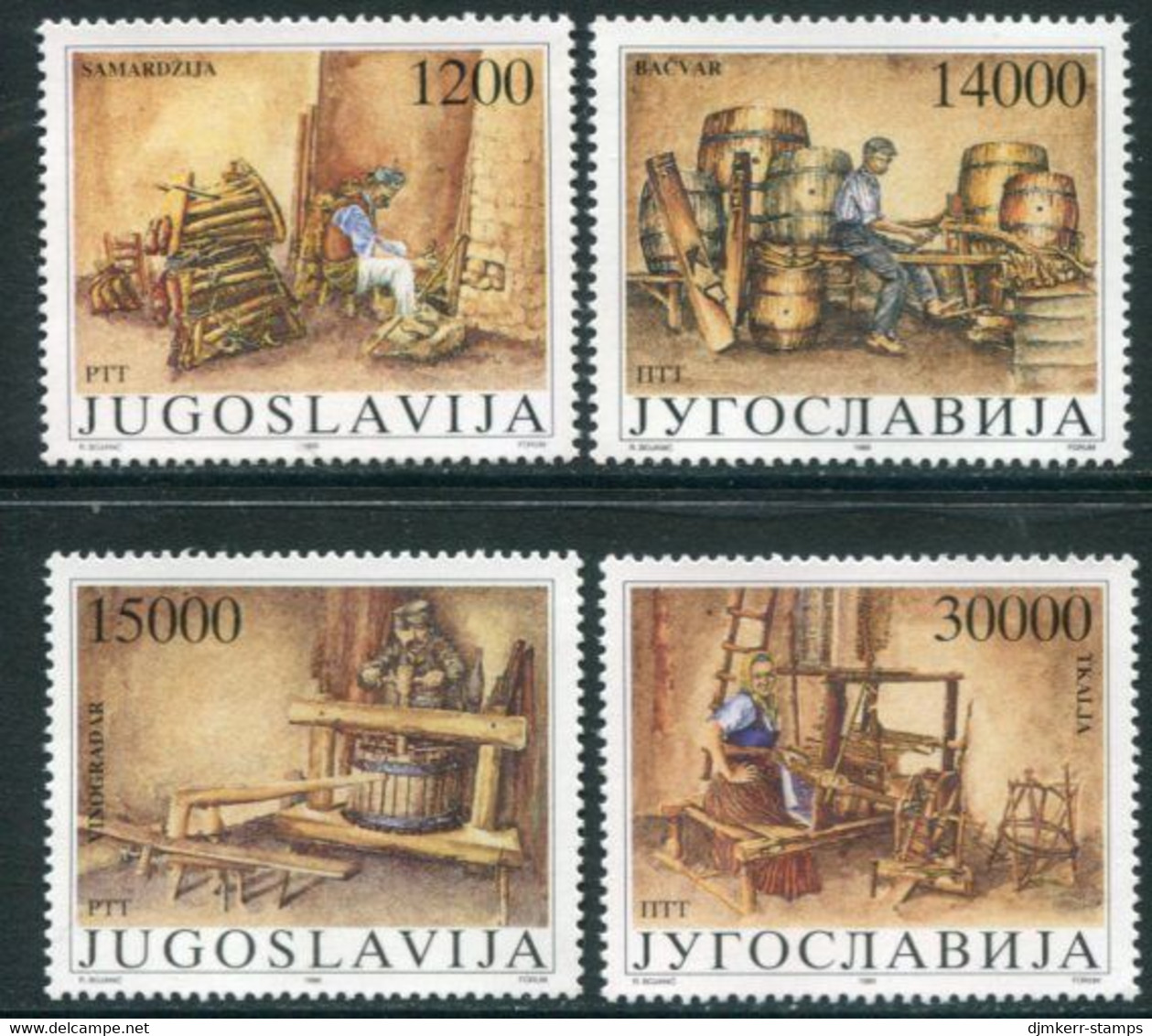 YUGOSLAVIA 1989 Museum Exhibits: Handwork Tools MNH / **.  Michel  2380-83 - Unused Stamps