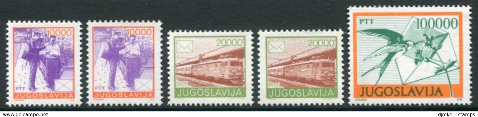 YUGOSLAVIA 1989 Postal Services Definitive Both Perforations MNH / **.  Michel  2389-90A+C, 2391 - Neufs