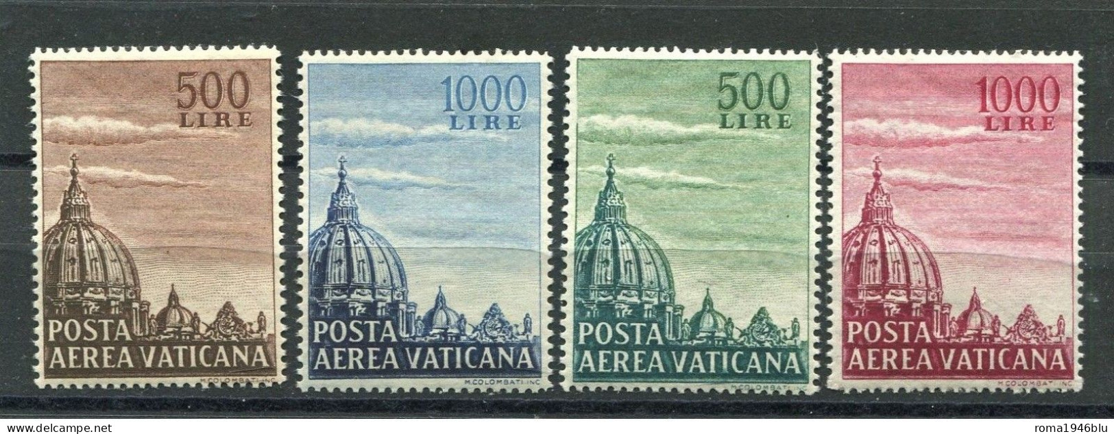 VATICANO 1953/58 POSTA AEREA CUPOLA I° E II° ** MNH CENTRATI - Poste Aérienne