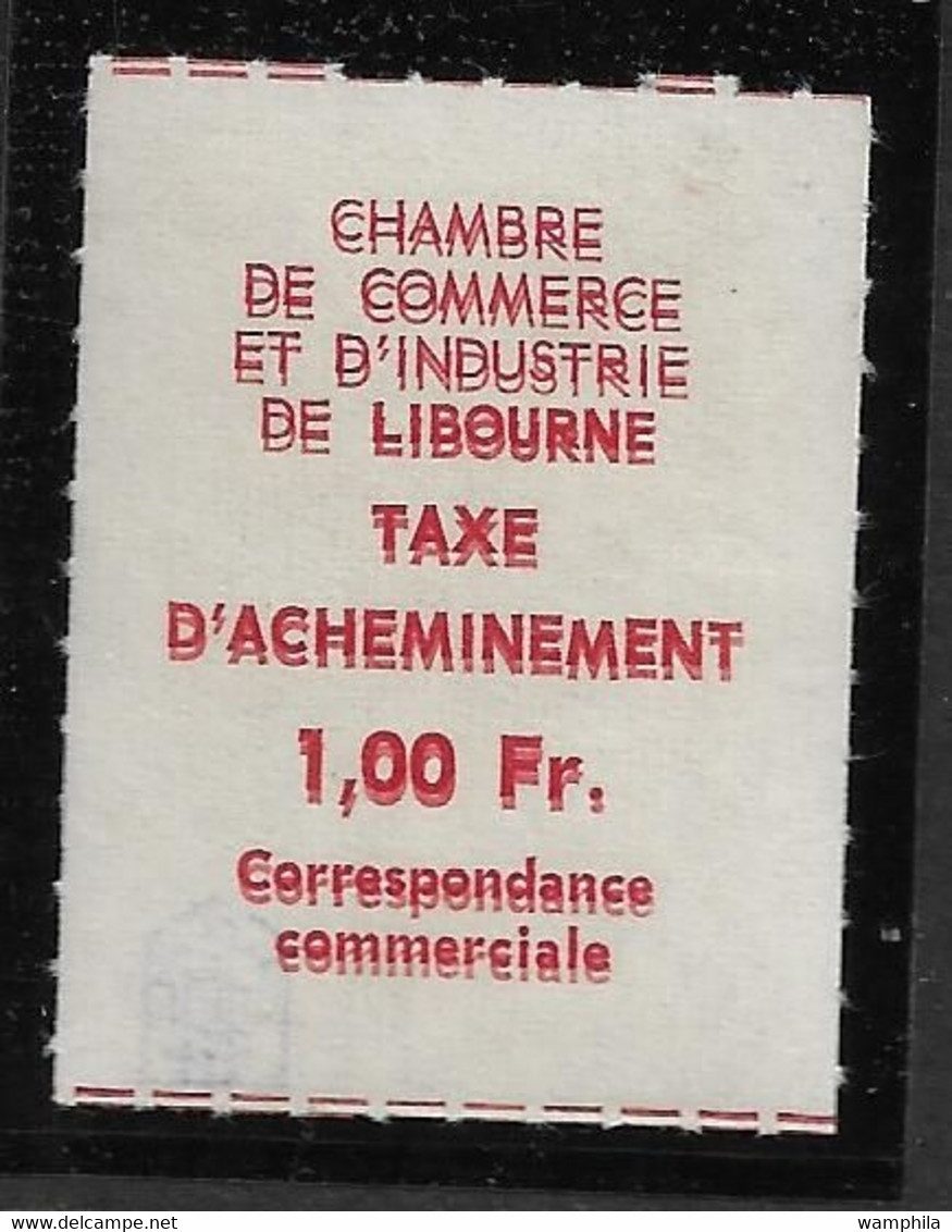 France. Grève, chambre de commerce, Libourne N°5/6**. (Variétés rares. Signé Brun) et épreuve en noire.