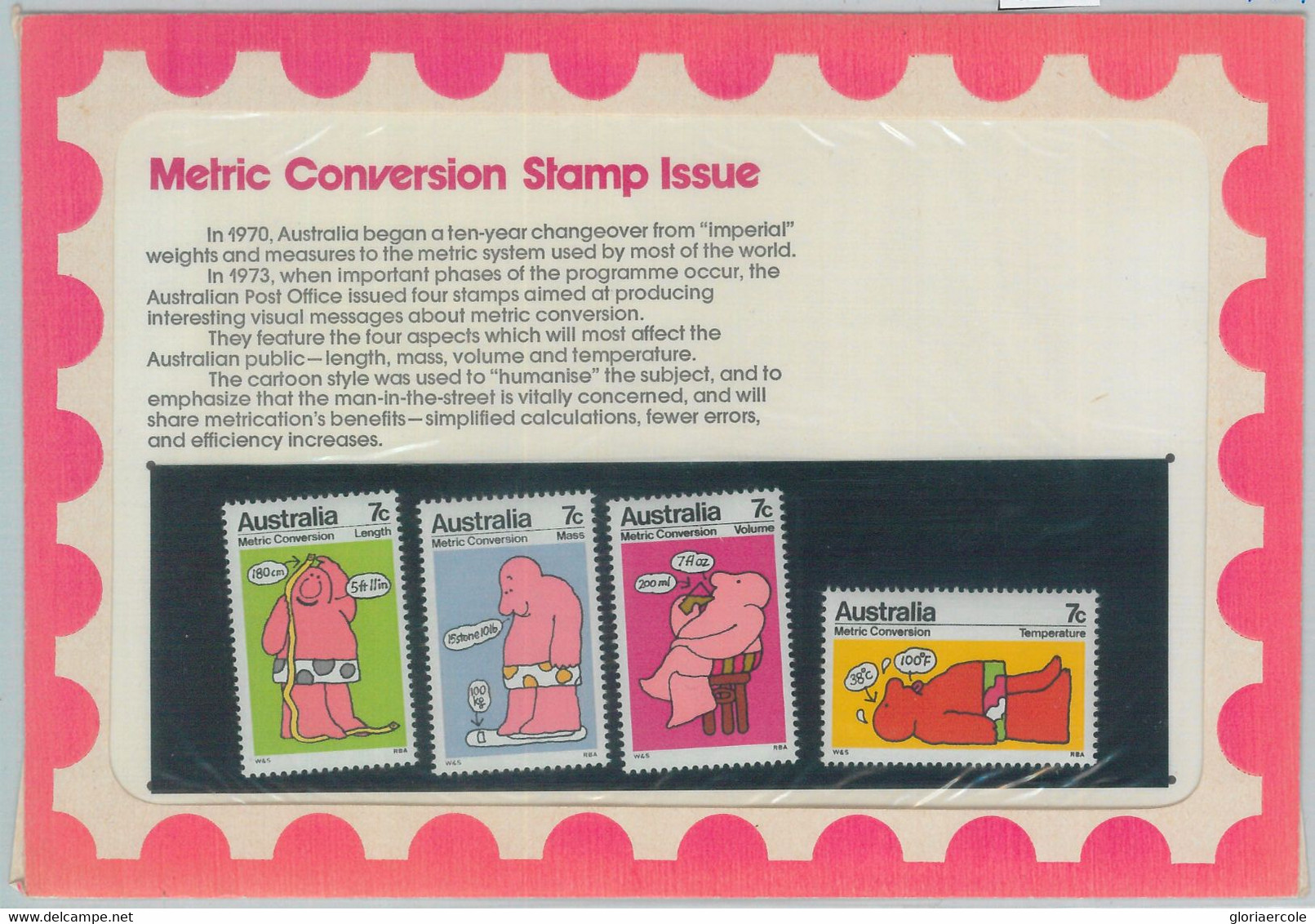 82272  -  AUSTRALIA  - OFFICIAL Stamp Presentation Pack: Metric Measurements - Presentation Packs