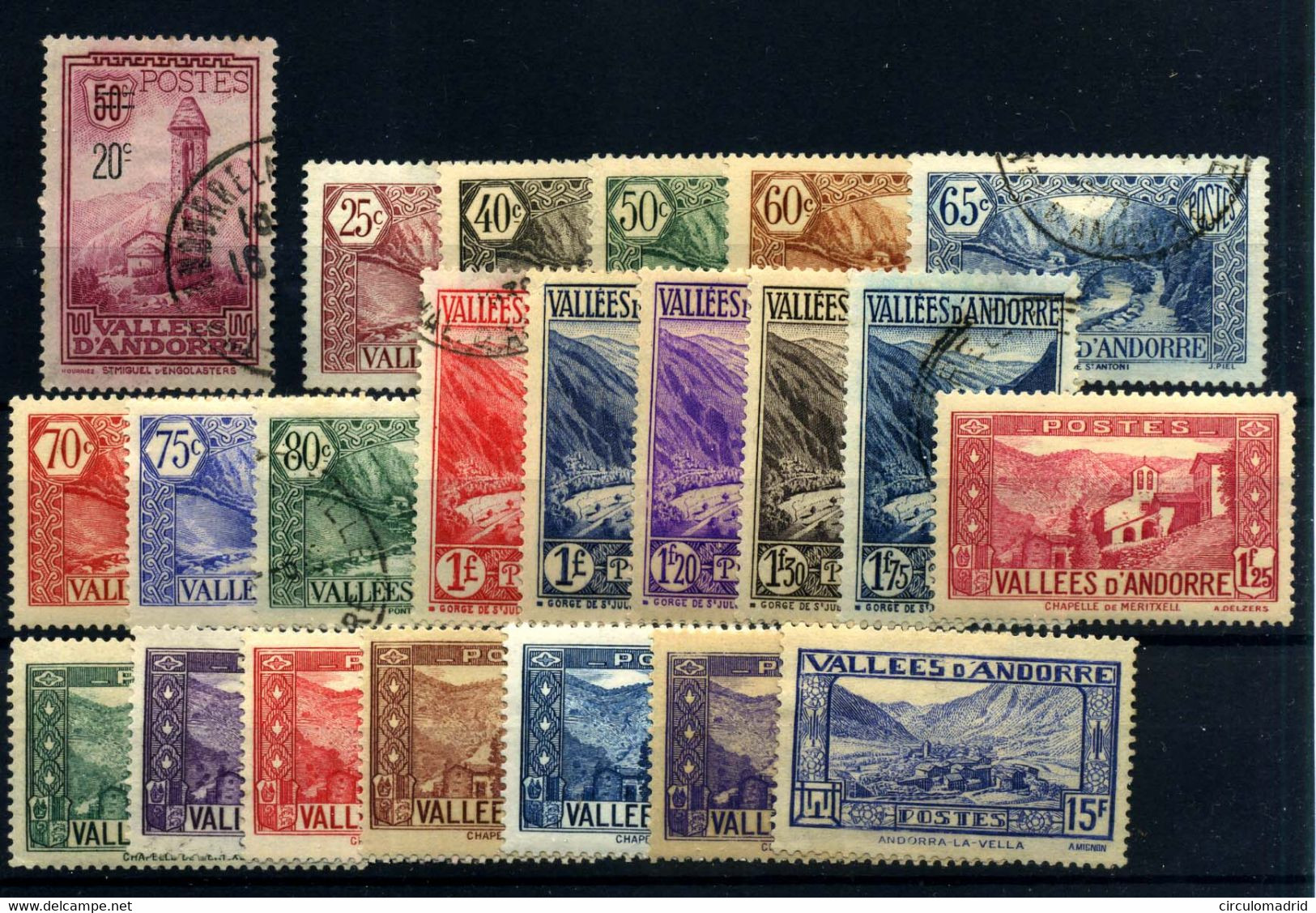 Andorra Francesa Nº 46,61,/62,65, 6771, 74/78, 80/81,83, 85,88/91. Años 1935-43 - Used Stamps